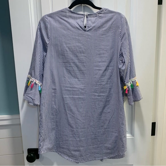 Anandas Large Multi Color Tunic Top with Tassels. - Picture 6 of 9